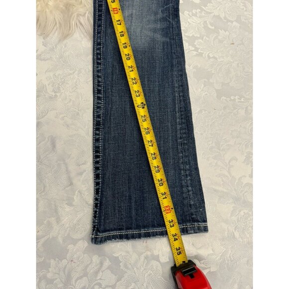 MISS ME Boot Cut Jeans Thick Stitch Western Bling Size 30x34 Zebra Print Stars - Picture 11 of 11